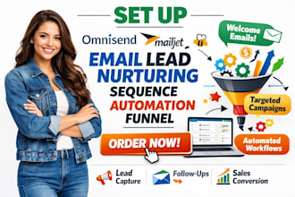 set up omnisend mailjet beehiiv email lead nurturing sequence automation funnel