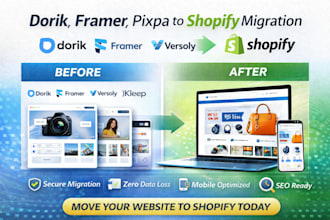 migrate your dorik framer sites versoly kleep pixpa site123 to shopify website