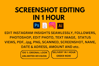 do edit any screenshot, text image, photoshop edit and any image