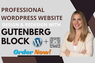 create gutenberg wordpress website using gutenberg blocks, spectra, or kadence