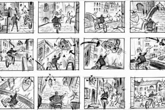 create p storyboard for explainer and film videos cinematic storyboard