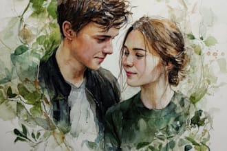 paint a colorful portrait in watercolor for you