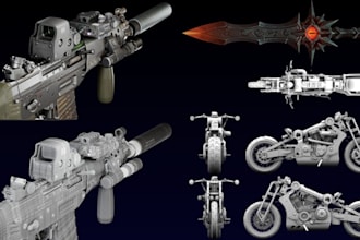 3d model, 3d game assets, game art, icons, props, 3d weapons, hard surface, pbr