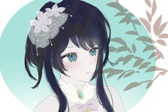 create a cute anime mystery icon in my style