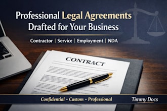 draft contractor agreement, service agreement, employment agreement, nda