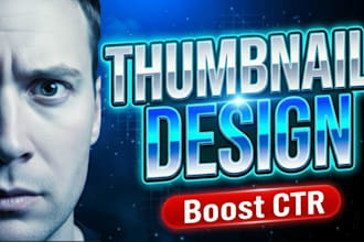make CTR booster with curiosity hook youtube thumbnail with catchy design