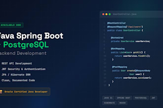 develop java spring boot backend with postgresql database