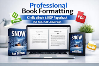 convert PDF to epub, mobi, kdp paperback, ebook conversion, ebook formatting