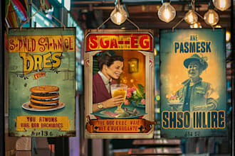 design a professional vintage flyer, grand opening post for your business