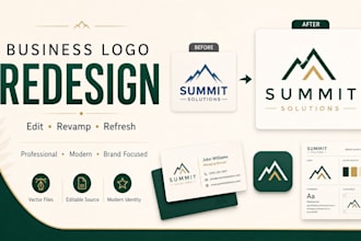professionally redesign, edit, and revamp your business logo