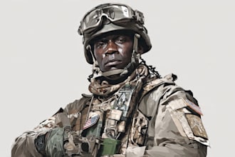 make military character design or military illustration