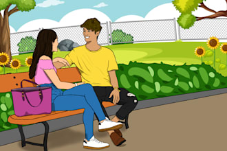 make illustrations in a cartoon style for books, web, courses etc