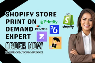 setup shopify print on demand printify fuel printful teeinblue zendrop apliiq