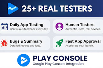 provide 12 real testers for google play console closed testing for 14 day