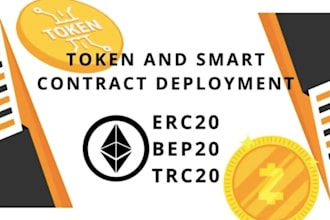 create token presale dapp, smart contract, erc20 bep20  trc20 token, solidity