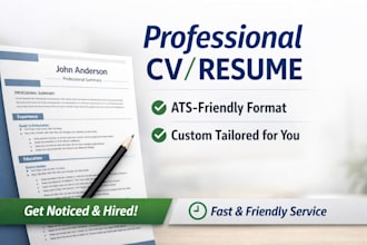 create a professional and ats friendly CV or resume that gets you noticed