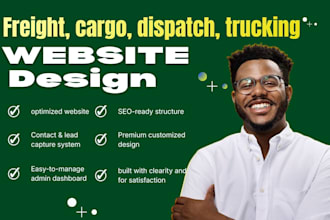 design dispatch trucking cargo website, logistics wordpress website design