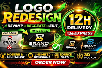 redesign, revamp or recreate your professional logo  in 12 h