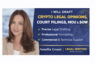 draft crypto legal opinion, court filing, mou and sow