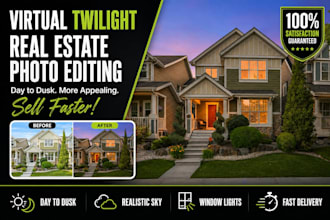 convert day to dusk virtual twilight photo editing