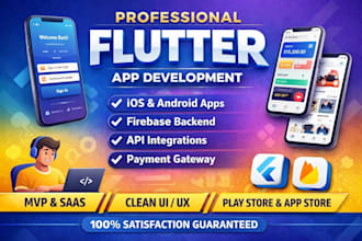 develop a professional flutter app for ios and android
