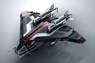 create detailed 3d spaceship and sci fi starship models for games