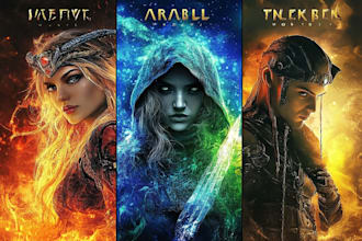 design fantasy book cover, paperback cover, or kindle cover
