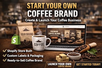 build a branded coffee shopify store, private label coffee dropshipping website