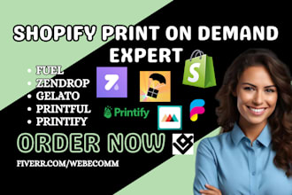 setup shopify store print on demand printify fuel printful gelato zendrop apliiq