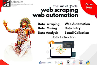 web scraping, data extraction and automation with  selenium