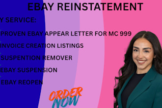 reinstate your suspended ebay account and write the appeal letter