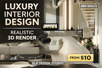 design modern bedroom interior with realistic 3d render