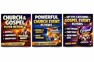 design powerful church program and gospel event flyer design