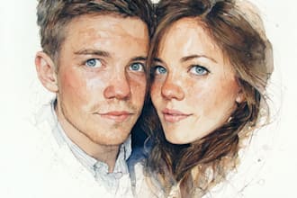 paint a colorful portrait in watercolor