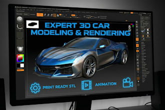 do 3d car modeling vehicle design animation automotive car rendering 3d printing