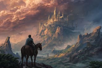design a stunning illustrated fantasy or romance book cover