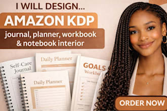 design amazon KDP journal, planner, workbook, and notebook interior