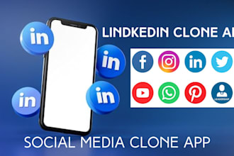 linkedin clone app, social media app, tinder clone app, marketing app clone