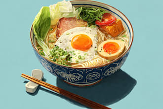 create food illustration in my style