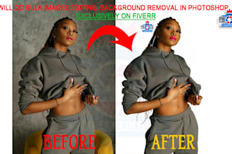 do bulk images editing, background removal in photoshop fast