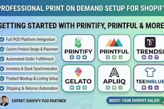 setup shopify print on demand printify trendsi gelato apliiq teeinblue printful