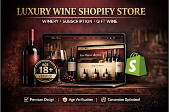 design luxury and rare wine shopify store wine subscription website