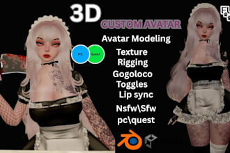 custom vrchat avatar vr character face rig vrc avatar with full body tracking