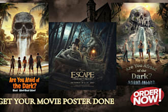 create a cinematic movie poster design and film poster design