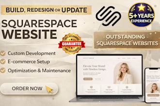 build squarespace website, redesign or update squarespace website development