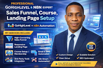 gohighlevel sales funnel gohighlevel course gohighlevel landing page setup n8n