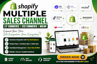do shopify multiple sales channel lit commerce ced commerce amazon tiktok mulwi