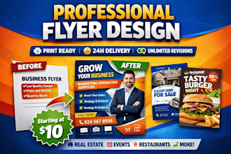 design professional print ready flyers for your business