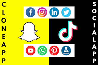 snapchat clone app social media app instagram clone tiktok clone app chat