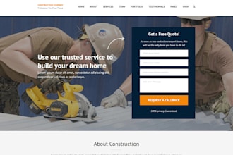 build a lead generating construction website with quote system on wordpress